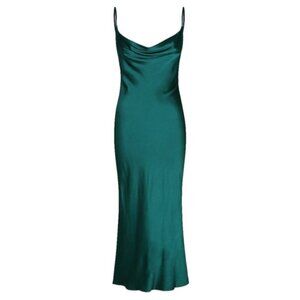 Shona Joy Gisele Bias Cowl Midi Dress in Jade